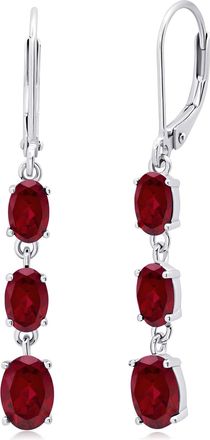 MAX + STONE Gemstone Oval Shape Dangle Earrings in 925 Sterling Silver (1.5)