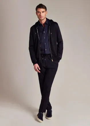 Paul Smith Drawstring-Waist Wool Trousers - Navy