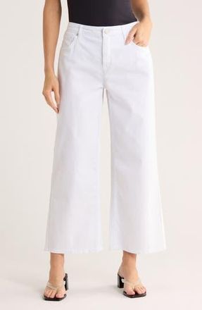 Seven 7 Featherweight Crop Wide Leg Jeans in White at Nordstrom Rack, Size 16