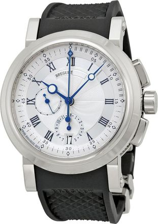 Breguet Pre-owned Breguet Marine Chronograph Silver Dial Mens Watch 5827BB/12/5ZU