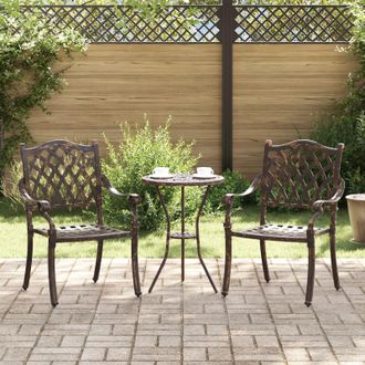 Berkfield Home Garden Chairs 2 pcs Bronze Cast Aluminium