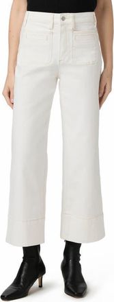 Paige Anessa Patch Pocket Ankle Wide Leg Jeans in Toasted Ecru at Nordstrom, Size 33