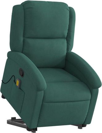 vidaXL Vidaxl - Sillón reclinable de masaje elevable terciopelo verde oscuro