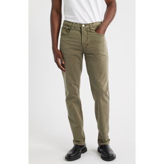 Frame Denim Modern Straight Leg Five-Pocket Twill Pants in Smoky Green at Nordstrom, Size 28
