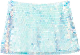 Nina Ricci sequin embellished shirt - women - Polyester/Polyamide/Elastane - 36 - Blue