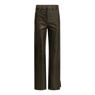 Golden Goose Pantaloni in pelle Melany - - Trousers - Donna - Verde - M