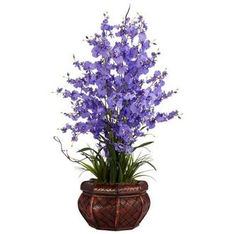 Nearly Natural Dancing Lady Artificial Flower Arrangement in Purple at Nordstrom