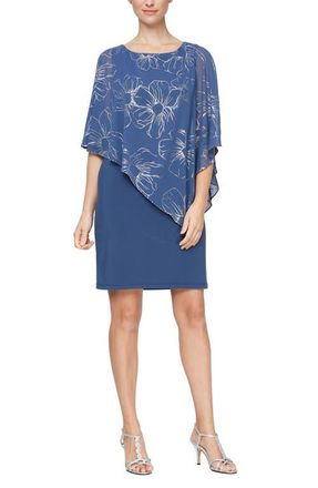 S.L. Fashions Chiffon Overlay Cocktail Dress in Wed at Nordstrom, Size 10