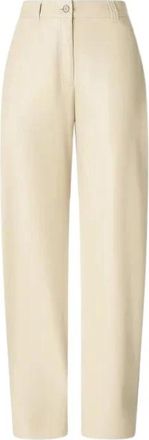 Pinko Passiflora Pantalone - Dames - Straight fit broeken - Beige - M - Polyester - Broeken