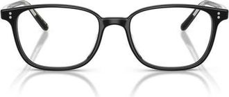 Oliver Peoples 51mm Square Optical Glasses in Black/Demo Lens at Nordstrom