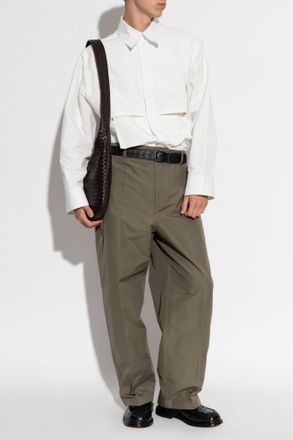 Bottega Veneta Cotton Shirt With Slits, Mens, White