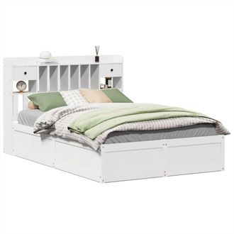 Berkfield Home Bed Frame without Mattress White 150x200 cm King Size Solid Wood Pine