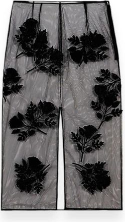 Blumarine Bloemen Borduur Rok - Dames - Midirokken - Zwart - S - Nylon - Rokken