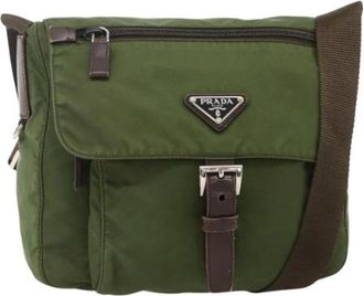Prada Pre-owned Vintage Cross Body Bag - unisex - Vintage Schoudertas - Groen - ONE Size - Leer - Vintage