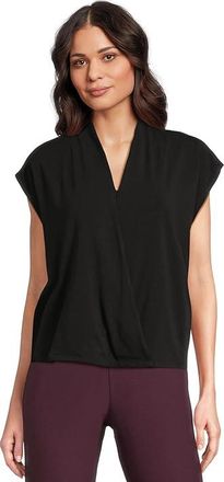 Eileen Fisher Fine Stretch Jersey Knit High Collar Top Womens Clothing Black : MD, Lyocell/Spandex/Tencel