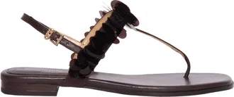 Michael Kors Schoenen, Dames, Bruin, 36 EU, Sandalo infradito Loretta