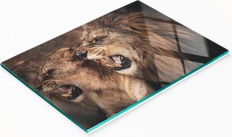 OEM Tabla De Cocina De Vidrio Duradera Y Elegante Con Estampado De Leones Rugientes, 80x52 Cm