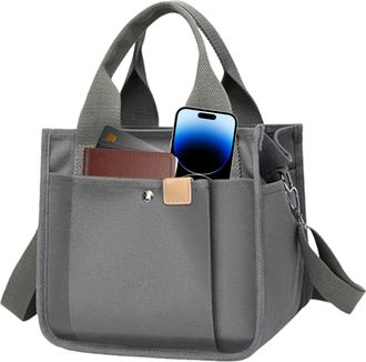 Generic Canvas Tote Bag for Women - Shopping Handbag with Handle, Shoulder Strap - For Women Office School Outdoor Travel Picnic Shuttle Shopping, grey, Se r&eacute;