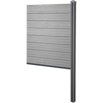 Hhg Pannello supplementare frangivento fendivista stretto privacy Sarthe wpc installazione cemento 98cm grigio