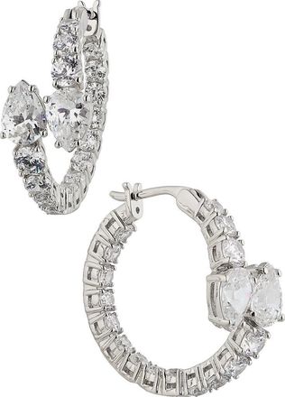 Nadri Emerald Isle Cubic Zirconia Bypass Hoop Earrings in Rhodium at Nordstrom Rack
