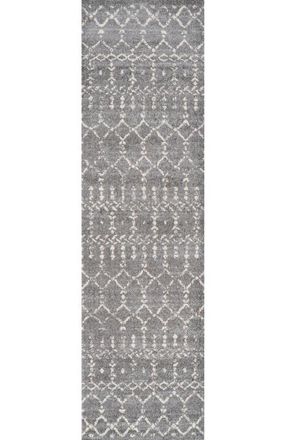 Jonathan Y Designs Moroccan HYPE Boho Vintage Diamond Area Rug in Gray/ivory at Nordstrom, Size 4Ft 0In X 4Ft 0In