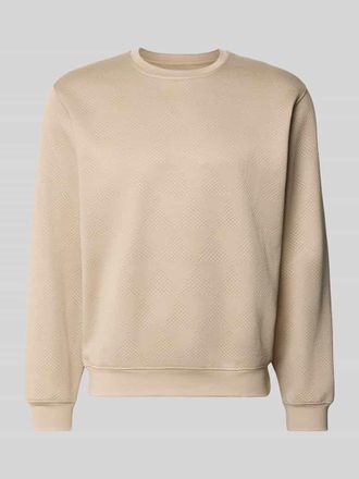 Guess Sweatshirt im Allover-Look mit Rundhalsausschnitt in Beige, Gr&ouml;&szlig;e XXL