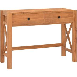 vidaXL Escritorio Con 2 Cajones Madera De Teca 100x40x75 Cm Vidaxl