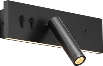 QAZQA Appliques modric - Moderno - Acciaio,Plastico - Nero - Allungato (non sostituibile) led Max. 2 x 16 Watt - Qazqa