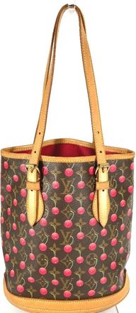 Louis Vuitton Brown Monogram Monogram Cherry Red Color Monogram Shoulder Bag Tote Bag (Pre-Owned)