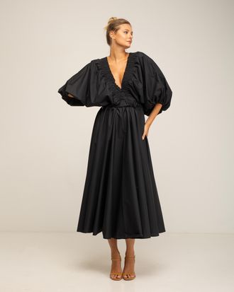 Tantra Maxi jurk met pofmouwen