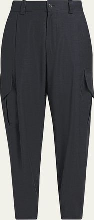Giorgio Armani Mens Cashmere Pleated Cargo Pants