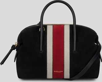 DeMellier The Small Stockholm in Black Suede & Berry Suede Leather Top handle bag