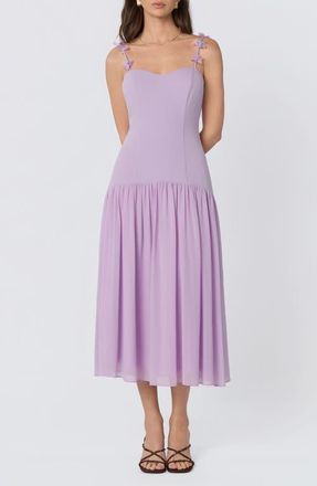 ASTR the Label Amia Floral Mixed Media Party Dress in Lavender at Nordstrom, Size X-Large