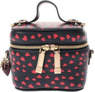 Dior Black Red Color Leather Vanity Bag (Pre-Owned)