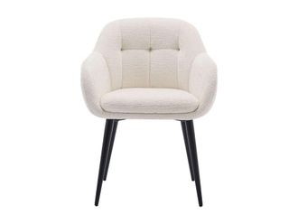 VENTE-UNIQUE.COM Set de 2 sillas poli&eacute;ster crema