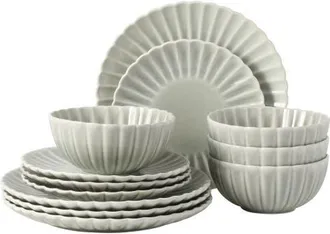 Gibson Home Peach Orchard 12 Piece New Bone China Dinnerware Set in Grey at Nordstrom