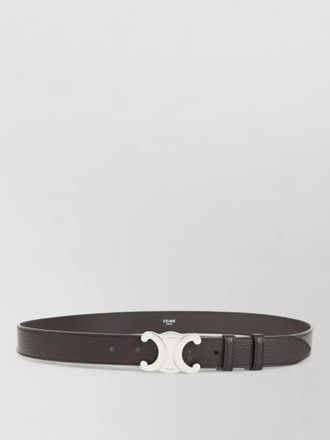 Celine textured leather belt silver-tone hardware