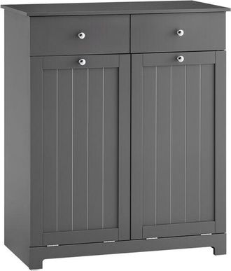 SoBuy Sobuy Mueble De Ba&ntilde;o Con Canasta De Ropa - Armario De Ba&ntilde;o, Mueble Bajo Con 2 Cajones Y Gran Capacidad Bolsas De Ropa, Mueble De Almacenamiento, Caja 