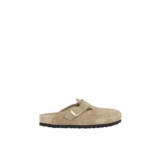 Birkenstock Boston Exquisite Suede Narrow Fit - Dames - Slip ons - Beige - 40 EU - Leer - Schoenen
