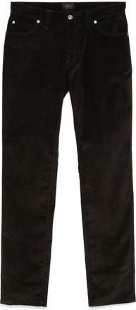Brioni corduroy trousers - men - Elastane/Polyester/Cotton/Calf Leather/Cotton - 33 - Black