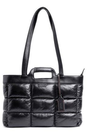 OLD TREND Puff Clover Leather Tote Bag in Black at Nordstrom Rack