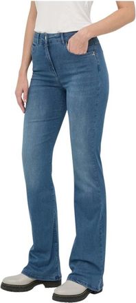 Patrizia Pepe High-waisted Flared Jeans - Dames - Bootcut Jeans - Blauw - W27 - Katoen - Jeans