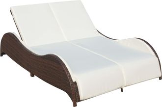 vidaXL Furniture Limited - Tumbona Doble Con Coj&iacute;n De Rat&aacute;n Sint&eacute;tico