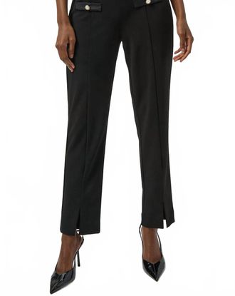 Joseph Ribkoff Front Slit Pull On Straight Pant In Black