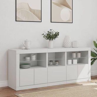 Berkfield Home Sideboard with LED Lights White 162x37x67 cm | Size: 162 x 37 x 67 cm