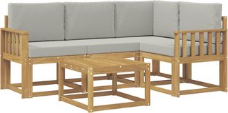vidaXL Conjunto De Sof&aacute;s De Exterior 5 Uds. Blanco Y Gris Claro Vidaxl