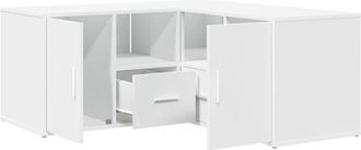 vidaXL Mueble De Esquina Madera De Ingenier&iacute;a Blanco 160x40x45 Cm Vidaxl