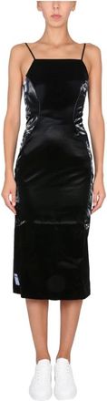 Alexander McQueen Kleedjes, Dames, Zwart, M, Linear Slip Dress