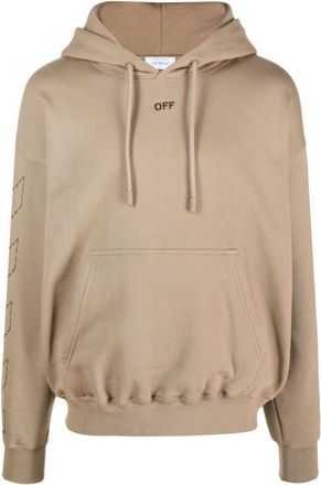 Off-white Beige Logo Cotton Hoodie