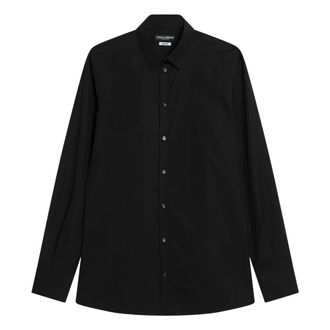 Dolce & Gabbana Overhemden, Heren, Zwart, L, Zwarte overhemd met lange mouwen